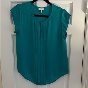Joie Teal Pleated Blouse